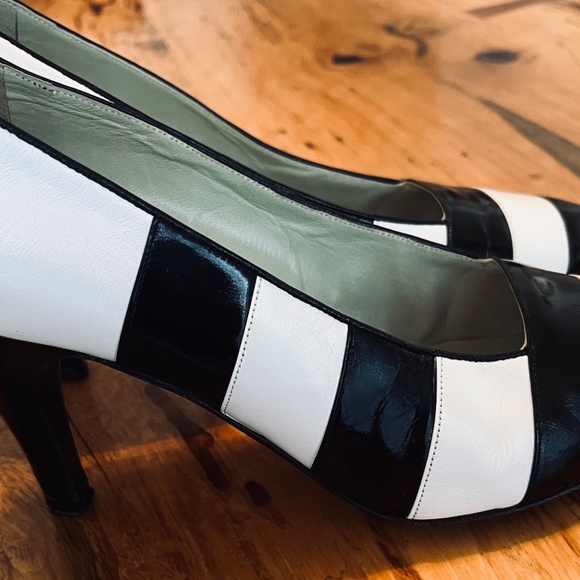 Vintage Christian Dior PVP3922 Pumps Euro 39 B&W Leather 60's - Picture 11 of 12